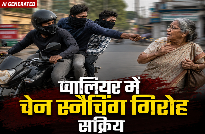 ग्वालियर में चेन स्नेचरों का आतंक, नवविवाहिता से सोने का हार झपटकर फरार हुए बदमाश